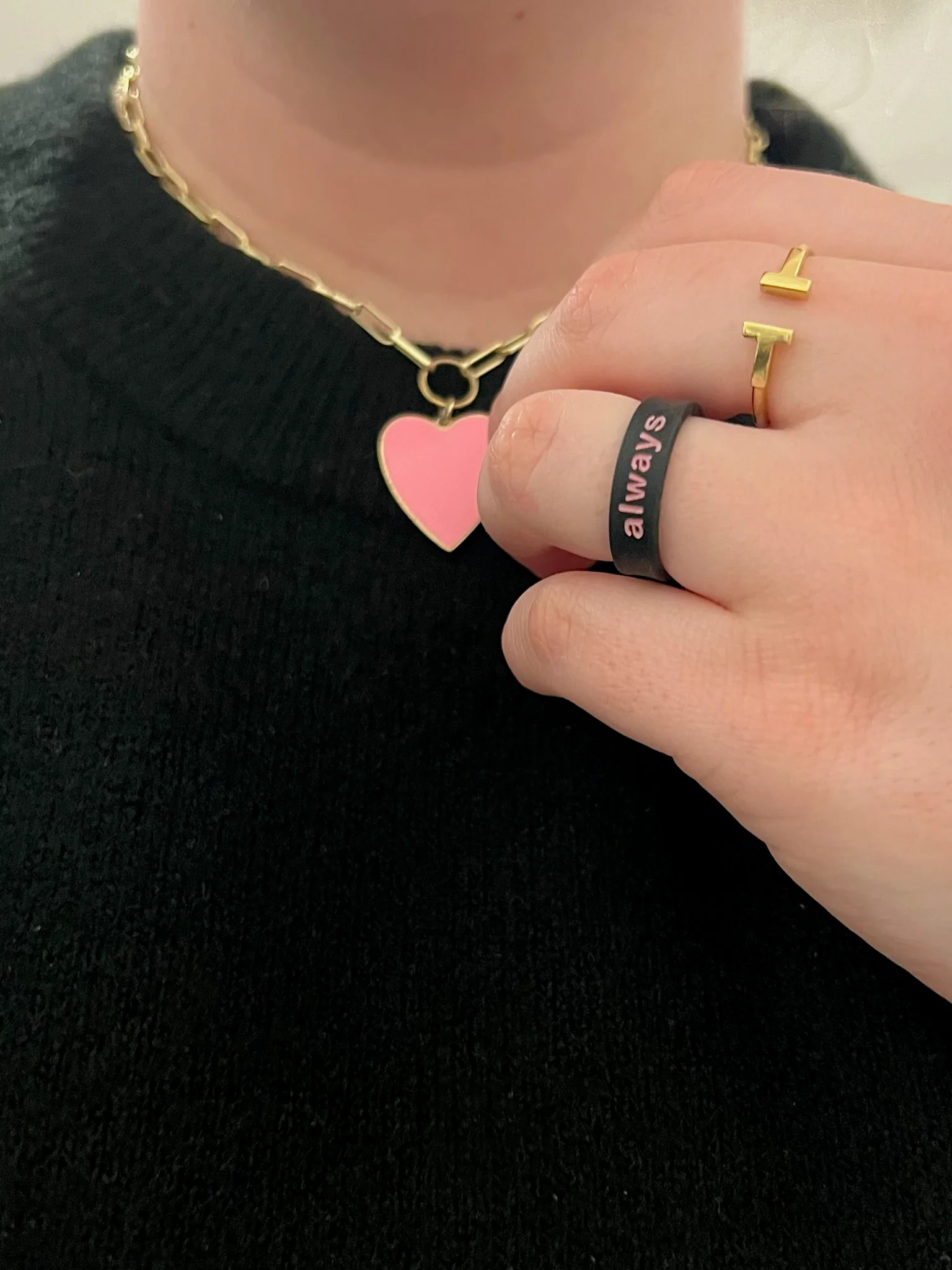 Flip Reversible Pink heart / Always ring - Image 10